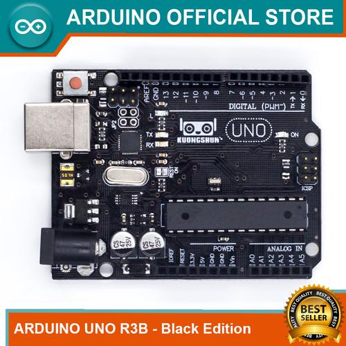 Foto Produk Arduino Uno R3B Black Edition Atmega328P DIP mega16u2 Original Desig - TANPA KABEL dari Arduino Official Store
