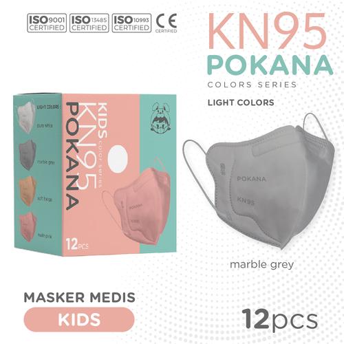 Gambar POKANA KN95 6 -ply Earloop Surgical Face Mask Kids - Light Series - Marble Grey dari Pokana Shop Kota Bekasi Tokopedia