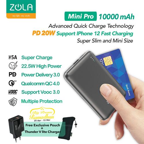 Foto Produk Zola Mini Pro Powerbank 10000mAh Fast Charge VOOC,PD 20W,QC4.0,PPS,SCP - Grey dari Zola Indonesia