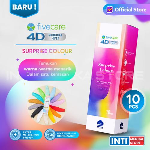Gambar FIVECARE - Masker 4D Surgical 4 Ply SURPRISE COLOUR | Masker Medis dari INTI MEDIKA STORE Kota Bandung Tokopedia