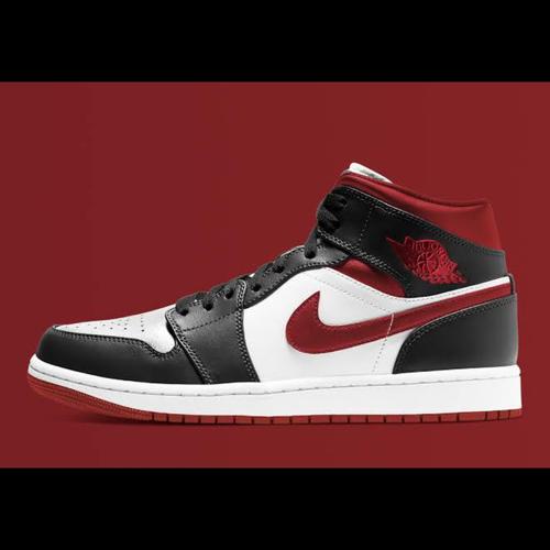 jordan aj1 mid red and black