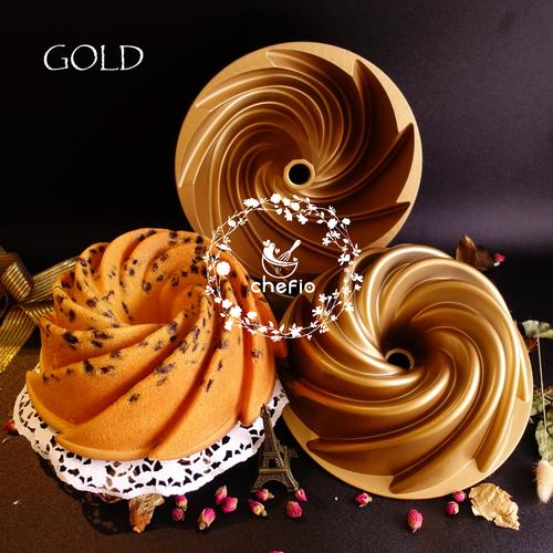 Foto Produk Loyang Kue Chefio Marissa Pan / Bundt Pan / Tulban / Nordic Style - GOLD dari Chefio