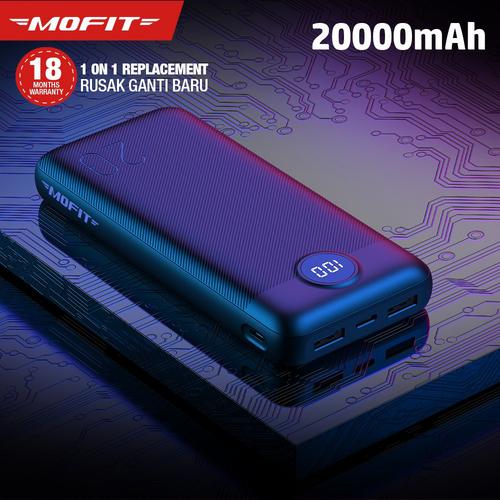 Foto Produk Powerbank MOFIT M29 20000mAh Real Capacity + Fast Charge 2.4A Type-C - Hitam dari 98 Gadget Store