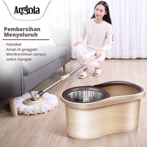 Foto Produk Angola Spin Mop Pengepel Lantai Alat Pembersih Pel Alat Pel Lantai D15 dari Angola Official Store