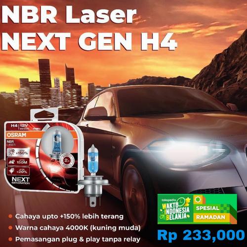 Foto Produk Bohlam OSRAM H4 NBR NBL Night Breaker LASER 12V 60/55W Original dari Parts Solution
