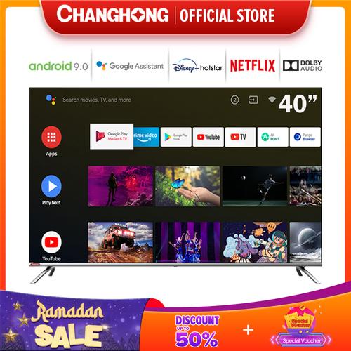 Foto Produk Changhong Framless Google certified Android Smart 40 Inch LED TV L40H7 dari Changhong Official