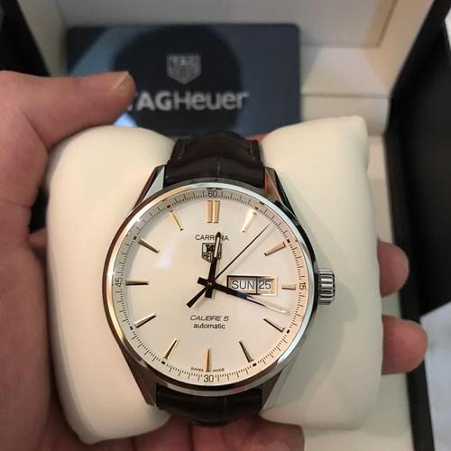 Jual tag heuer Carrera Calibre 5 Ref : WAR201D. 41mm. Automatic white dial  - Jakarta Barat - amwluxurywatches | Tokopedia