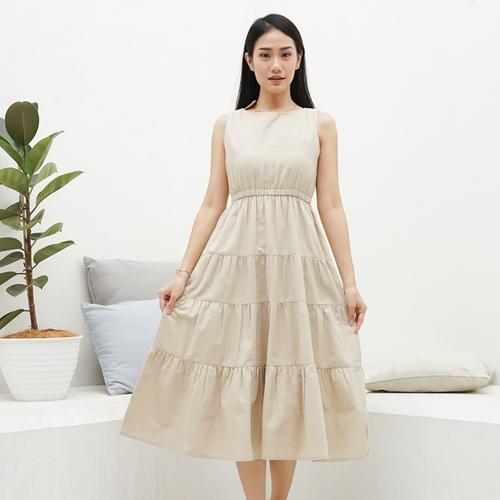Jual Ms Daisy Naomi Tiered Linen Midi 