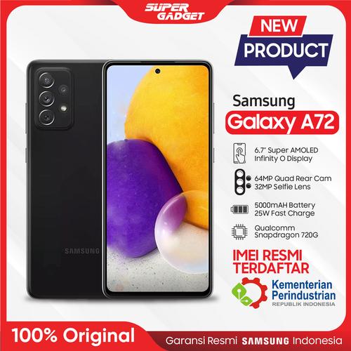 Foto Produk Samsung Galaxy A72 8/128 8/256 Kamera 4K GB RAM 8 ROM 128 256 Resmi - Awesome Black, A72 8/128GB dari SUPER_GADGET