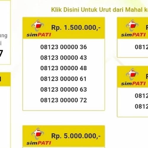 Jual Nomor Cantik Simpati Panca 0812 60 N1b9 Jakarta Pusat Basmallah Cell 2 Tokopedia