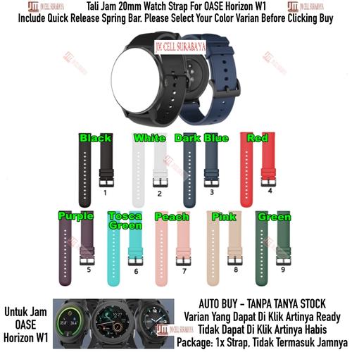 Foto Produk P20Q Tali Jam 20mm Watch Strap OASE Horizon W1 - Rubber Silikon Halus - Green dari JM Cell Surabaya