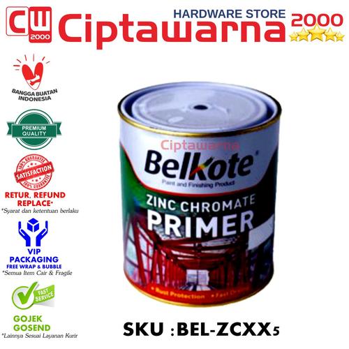 Jual Cat Zincromate meni BELKOTE 5 KG Primer Hijau Hitam Grey Palembang