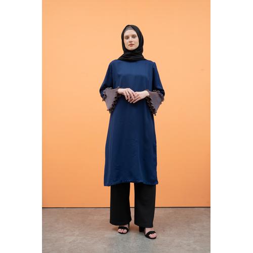 Foto Produk Nafashakila Prily Tunik Atasan Muslim Biru Navy dan Teracotta - Navy dari nafashakila