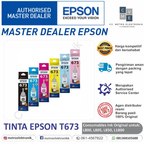 Jual Tinta Epson T673 T 673 T-673 original L800, L805, L850, L1800 - Hitam  - Kota Medan - CV. Metro Elektronik | Tokopedia