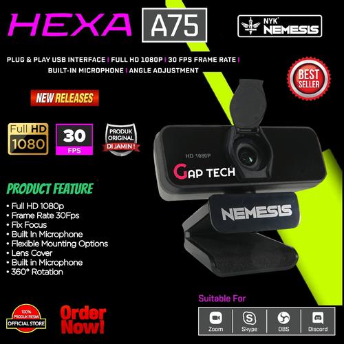Foto Produk NYK NEMESIS HEXA A75 / A 75 / A-75 Webcam With 1080p Full HD 30Fps dari GAP TECH OFFICIAL