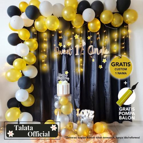 Foto Produk Paket Dekor Dekorasi Backdrop Sweet Seventeen 17 Tahun Birthday Ulang dari Seno Prasetyo