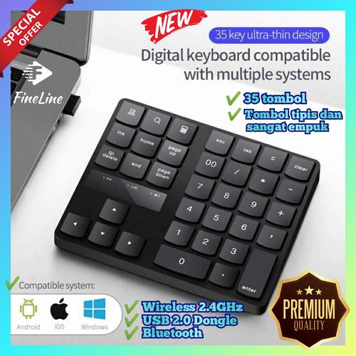 Gambar Keypad Numeric Angka Keyboard Kalkulator Numpad Wireless Bluetooth dari FineLine Warehouse Jakarta Selatan Tokopedia