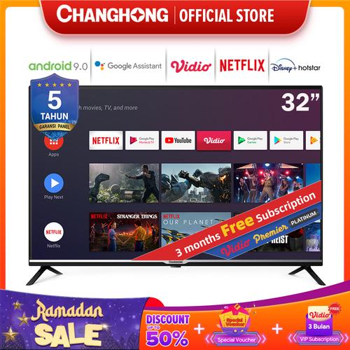 Foto Produk Changhong Google certified Android Smart TV 32 inch 32H4 LED TV-L32H4 dari Changhong Official