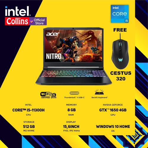 Foto Produk ACER NITRO AN515-56 - i5-11300H 8GB 512GB GTX1650 4GB 15.6"IPS W10 OHS dari Collins Official