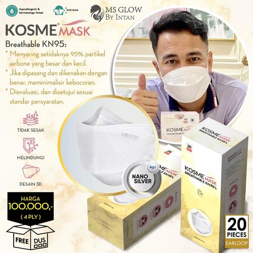 Foto Produk MS Glow - 1 Box Masker Kosme Mask Nano Silver Masker Kesehatan KM95 dari MS Glow By Intan
