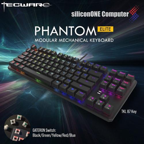 Gambar TECWARE Phantom Elite 87 Gateron Backlit Mechanical Keyboard - Biru dari silicon ONE Computer Kota Bandung Tokopedia