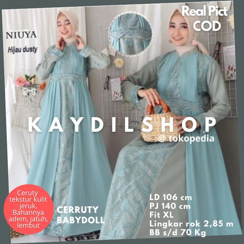 Foto Produk Baju Gamis Syari Muslim Pesta Terbaru Lebaran Kondangan Brokat Niu dari kaydilshop