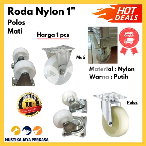 Gambar Roda Nylon Nilon Putih 1 inch Troli Troley Murah - Mati dari Mustika Jaya Perkasa Kota Bogor Tokopedia