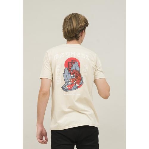 Foto Produk kaos pria pendek cream tiger japan hingga size jumbo katun houseofcuff dari House of Cuff