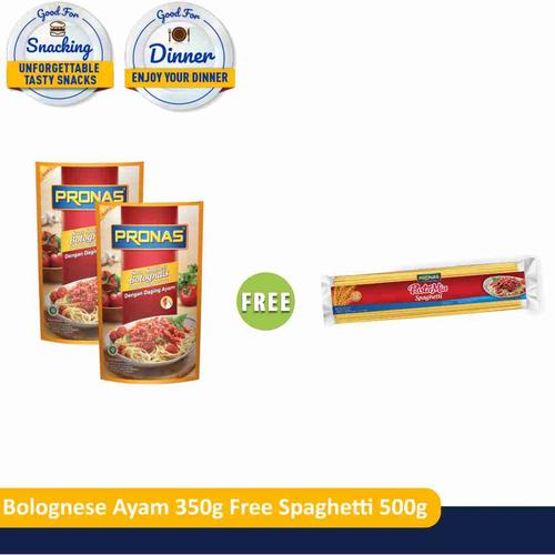 Foto Produk PRONAS Bolognese Ayam 350 gr (2pcs) Free Spaghetti 500 gr (1pcs) dari Pronas Official Store