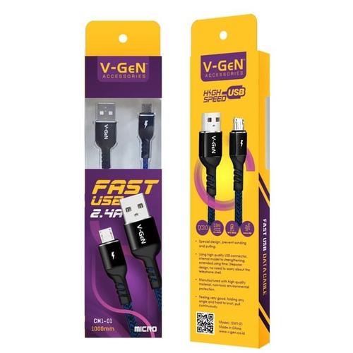 Foto Produk Kabel Data MicroUSB V-GeN CM1-01 Fast Charging QC 3.0 dari RAJACELL BEKASI