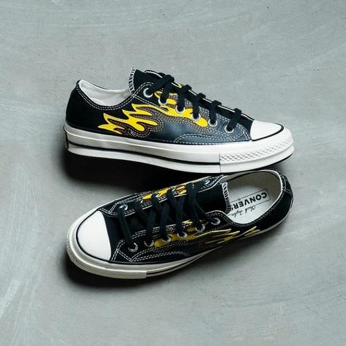 flame low top converse