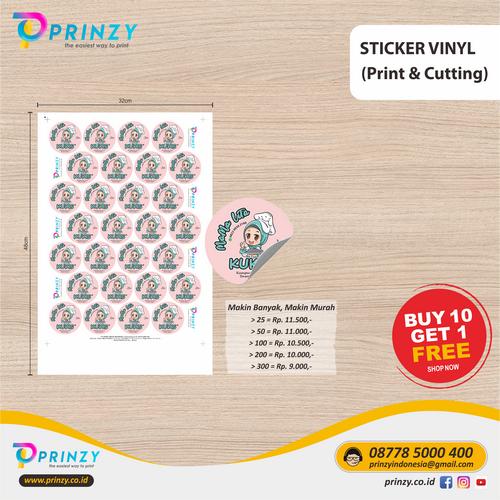 Jual Cetak Sticker Vinyl | A3+ (Print + Cutting) - KISS CUT - Kota ...