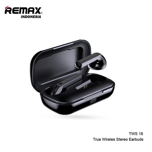 Foto Produk REMAX True Wireless Stereo Earbuds 5.0 Bluetooth Version TWS-18 - Hitam dari Remax Indonesia Official