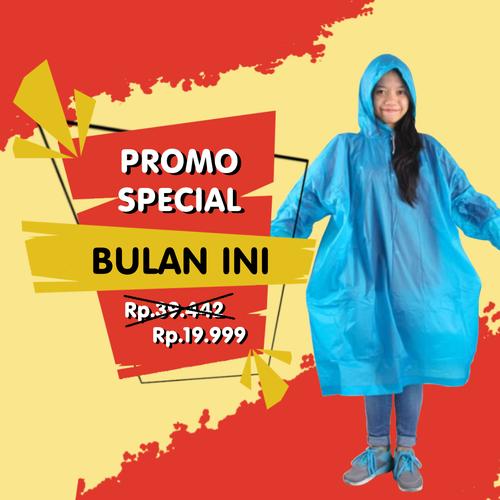 Foto Produk Jas Hujan Karet Murah Poncho TRIP RS 66014 Ralen Star bkn sekali pakai - Hitam dari Langit Biru