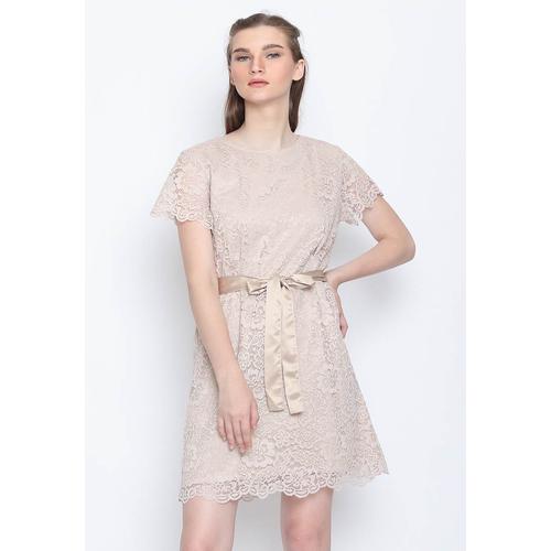 Foto Produk Voerin Dress Brokat - L, Cokelat dari Voerin Official