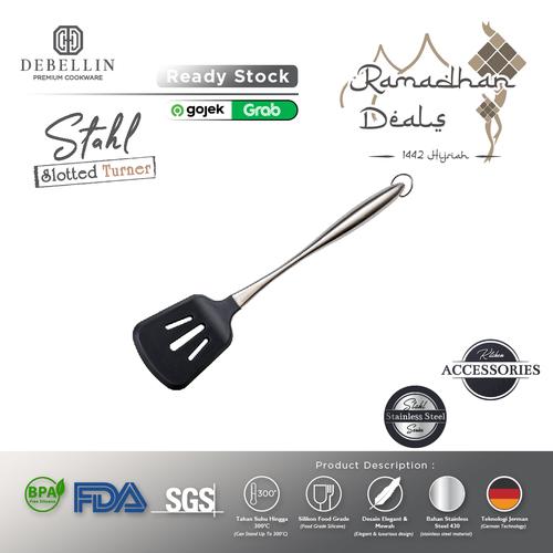 Foto Produk Debellin Stahl Spatula Slotted Turner - Sutil Silikon Food Grade dari Debellin Cookware
