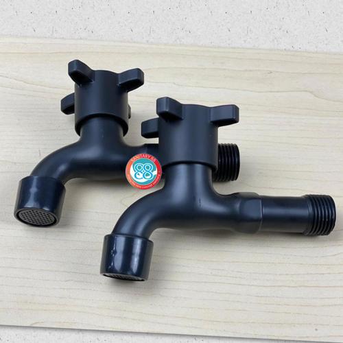 Foto Produk Kran air Tembok Hitam Stainles 304 Model Baling dari Sanitary88