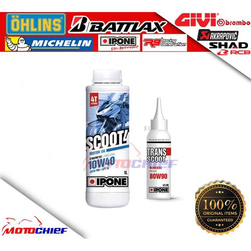 Foto Produk PAKET IPONE SCOOT 4 SCOOT4 10W40 + OLI GARDAN IPONE TRANSCOOT 80W90 dari Motochiefdotnet