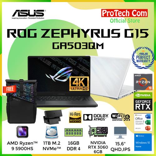 Gambar ASUS ROG ZEPHYRUS G15 GA503QM Ryzen 9-5900HS 16GB 1TB RTX3060 6GB OHS dari Protech Computer Jakarta Pusat Tokopedia