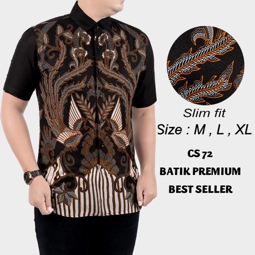 Foto Produk BAJU KEMEJA BATIK PRIA SLIM FIT MODERN LENGAN PENDEK OB400 dari Lina Batik Distro