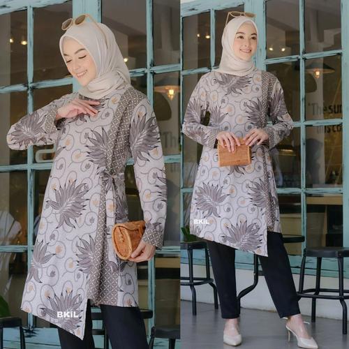Foto Produk atasan wanita tunik batik modern atasan kantor batik seragam katun - M dari Batik 3 Putri