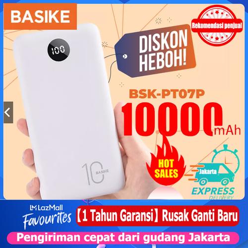 Foto Produk BASIKE Power Bank 20000 mAh 10000 mAh Powerbank Dual USB Murah Mini - PT07P 10000mAh dari Basike Official Store