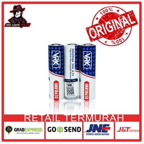 Foto Produk VRK 3500 MAH BATERAI 18650 30 AMPERE AUTHENTIC BATTERY VRK 3000MAH dari Bos Liquid Murah