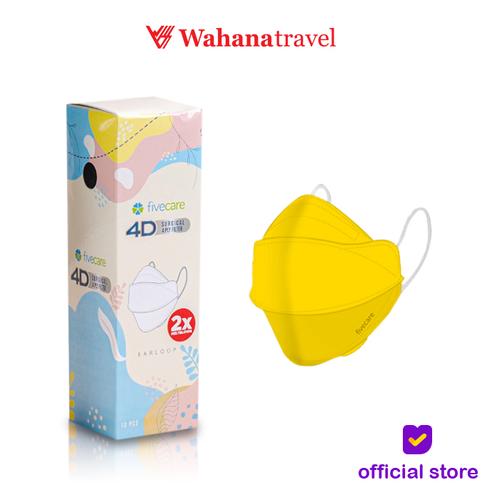 Foto Produk Masker Medis fivecare 4D Surgical-4PLY filter 4 Lapis - Kuning dari Wahana Tour & Travel