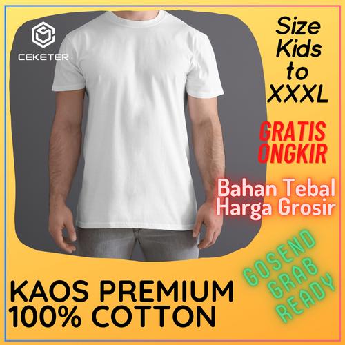 Foto Produk KAOS POLOS PUTIH FULL KATUN 24s XXXS XXS XS S M L XL XXL XXXL dari Ceketer