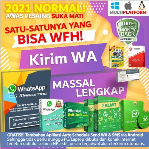Foto Produk Software Kirim Whatsapp Massal Aplikasi WA Bulk Sender Blaster Sender - DVD Pack dari Toserba Smart