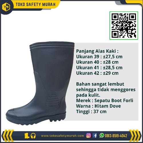 Foto Produk Sepatu Boot Forli Hitam Dove Tinggi Bot Lentur Karet Proyek Anti Air dari Toko Safety Murah