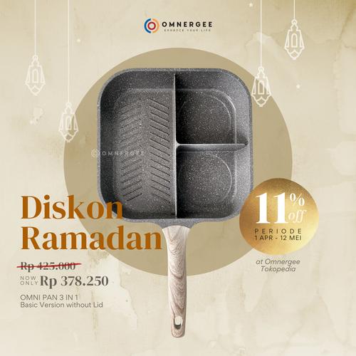 Jual OMNERGEE OMNI PAN 3 in 1 Divided Grill Pan Wajan Panci