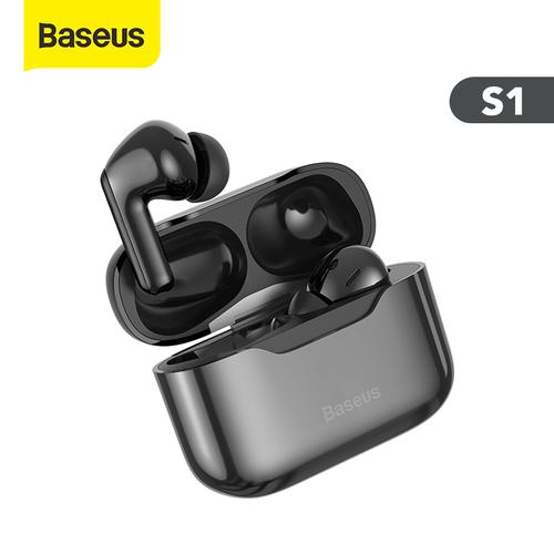 Foto Produk TRUE WIRELESS BLUETOOTH EARPHONE BASEUS S1 SIMU ANC MINI EARBUDS TWS - Hitam dari Baseus Official Store