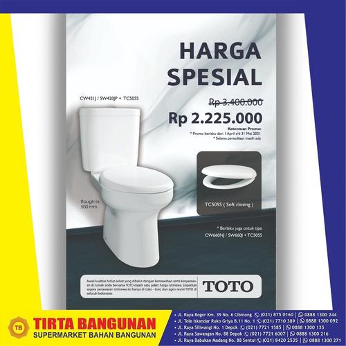 Jual Toto Cw421j Sw421jp Closet Duduk 2 Flush 4 5 3 Liter Putih Kota Depok Tirta Bangunan Jual Toto Cw421j Sw421jp Closet Duduk 2 Flush 4 5 3 Liter Putih Kota Depok Tirta Bangunan